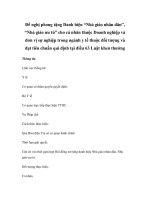 Đề nghị phong tặng Danh hiệu “Nhà giáo nhân dân”, “Nhà giáo ưu tú” cho cá nhân thuộc Doanh nghiệp và đơn vị sự nghiệp trong ngành y tế thuộc đối tượng và đạt tiêu chuẩn qui định tại điều 63 Luật khen thưởng potx