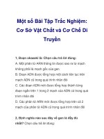 Một số Bài Tập Trắc Nghiệm: Cơ Sở Vật Chất và Cơ Chế Di Truyền pdf