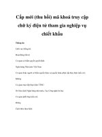 Cấp mới (thu hồi) mã khoá truy cập chữ ký điện tử tham gia nghiệp vụ chiết khấu pps