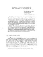 XÂY DỰNG THUẬT TOÁN KHỚP BẢN ĐỒ (MAP MATCHING) ỨNG DỤNG LOGIC MỜ pdf