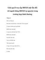 Giải quyết trợ cấp BHXH một lần đối với người đóng BHXH tự nguyện trong trường hợp bình thường ppt