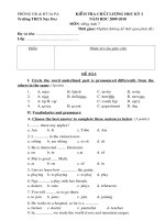 Đề thi học kỳ I lớp 7.8 năm học 2009-2010