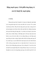 Động mạch quay: Giải phẫu ứng dụng và các kỹ thuật lấy mạch ghép pot