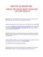 MỘT SỐ CÂU HỎI HỖ TRỢ CHO TIẾT HĐNGLL THÁNG 05