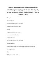 Đăng ký lưu hành thay đổi, bổ sung bộ xét nghiệm nhanh thực phẩm (áp dụng đối với hình thức thay đổi, bổ sung qui định tại Điêm b, Khoản 2, Điều 9, Thông tư 13/2010/TT-BYT) doc