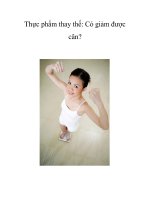 Thực phẩm thay thế: Có giảm được cân? docx