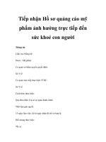 Tiếp nhận Hồ sơ quảng cáo mỹ phẩm ảnh hưởng trực tiếp đến sức khoẻ con người pot