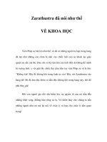 VỀ KHOA HỌC - Zarathustra đã nói như thế docx