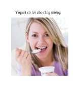 Yogurt có lợi cho răng miệng ppt