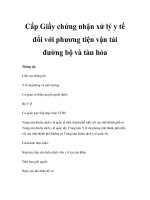 Cấp Giấy chứng nhận xử lý y tế đối với phương tiện vận tải đường bộ potx