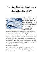 “Sự bằng lòng với thành tựu là thách thức lớn nhất” ppt