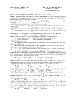 ĐỀ - ĐÁP ÁN THI THỬ ĐH MÔN LÝ