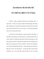 VỀ NHỮNG BIẾN CỐ VĨ ĐẠI - Zarathustra đã nói như thế ppsx