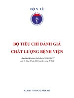BỘ TIÊU CHÍ ĐÁNH GIÁ CHẤT LƯỢNG BỆNH VIỆN