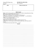 đề kiểm tra hkII môn Hóa hoc 9