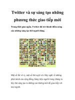 Twitter và sự sáng tạo những phương thức giao tiếp mới docx