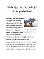 Chuẩn bị gì cho chuyến du lịch hè của gia đình bạn? docx