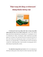 Thận trọng khi dùng co-trimoxazol kháng khuẩn đường ruột pps