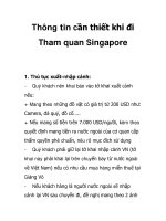 Thông tin cần thiết khi đi Tham quan Singapore ppsx