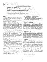 Designation: C 109/C 109M – 99 - Compressive Strength of Hydraulic Cement Mortars (Using 2-in. or [50-mm] Cube Specimens)1 pps