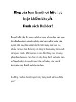 Blog của bạn là một-có hiệu lực hoặc khiếm khuyếtDanh sách Builder? doc