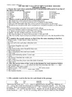 Đề thi thử English-Hương Điền