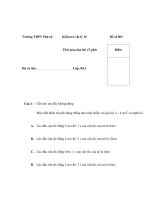 Đề kiểm tra động học chất điểm - vật lý 10 Đề số 003 ppt