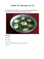 5 phút với canh ngao rau cải pot