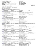 Đề thi kì 2 sinh 10 đeef có ĐA