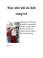 Mẹo nhỏ khi du lịch cùng trẻ pps