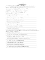 kiểm tra anh văn lớp 8 học kỳ 1