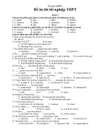Đề + Đáp án thi thử THPT