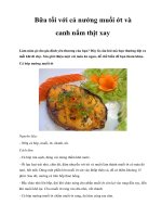 Bữa tối với cá nướng muối ớt và canh nấm thịt xay pptx