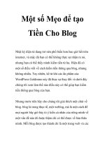 Một số Mẹo để tạo Tiền Cho Blog ppsx