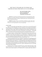 MỘT THUẬT TOÁN MỚI GIẤU TIN TRONG ẢNH NHỊ PHÂN SỬ DỤNG TÍNH CHẴN LẺ CỦA CÁC KHỐI BIT pptx