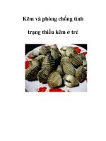 Kẽm và phòng chống tình trạng thiếu kẽm ở trẻ pptx