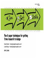 See Sort Sketch: Pen and Paper Technique from Research to Design