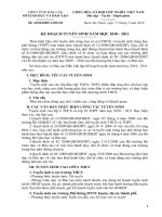 KẾ HOẠCH TUYỂN SINH 2010-2011 Tỉnh Đăklak