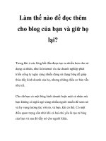 Làm thế nào để đọc thêm cho blog của bạn và giữ họ lại? potx