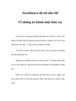 Về những kẻ khinh miệt thân xác - Zarathustra đã nói như thế ppt