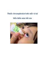 Thuốc cloramphenicol nhỏ mắt và tai biến thiếu máu bất sản potx