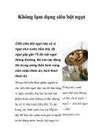 Không lạm dụng siêu bột ngọt pps