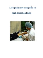 Liệu pháp mới trong điều trị bệnh thoái hóa khớp pptx