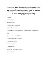 Xác nhận đăng ký hoạt động cung ứng dịch vụ ngoại hối trên thị trường quốc tế đối với tổ chức tín dụng phi ngân hàng doc