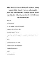 Chấp thuận việc chuyển nhượng vốn góp trong trường hợp một thành viên góp vốn trong ngân hàng liên doanh hoặc ngân hàng 100% vốn nước ngoài bị mua lại, sáp nhập, hợp nhất, chia, tách dẫn đến việc hình thành một pháp nhân mới doc