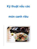 Kỹ thuật nấu các món canh riêu pdf