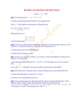 ĐỀ THI VÀO TRƯỜNG CHUYÊN  TOÁN