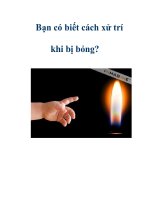 Bạn có biết cách xử trí khi bị bỏng? pps