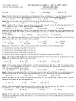 ĐỀ KHẢO SÁT LỚP KHỐI 11 LẦN 2