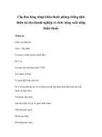 Cấp đơn hàng nhập khẩu thuốc phòng chống dịch thiên tai cho doanh nghiệp có chức năng xuất nhập khẩu thuốc pot